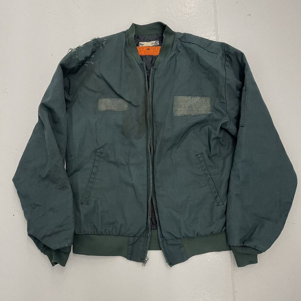 Vintage 70s Red Kap Green Canvas Workwear Mechanics Jacket